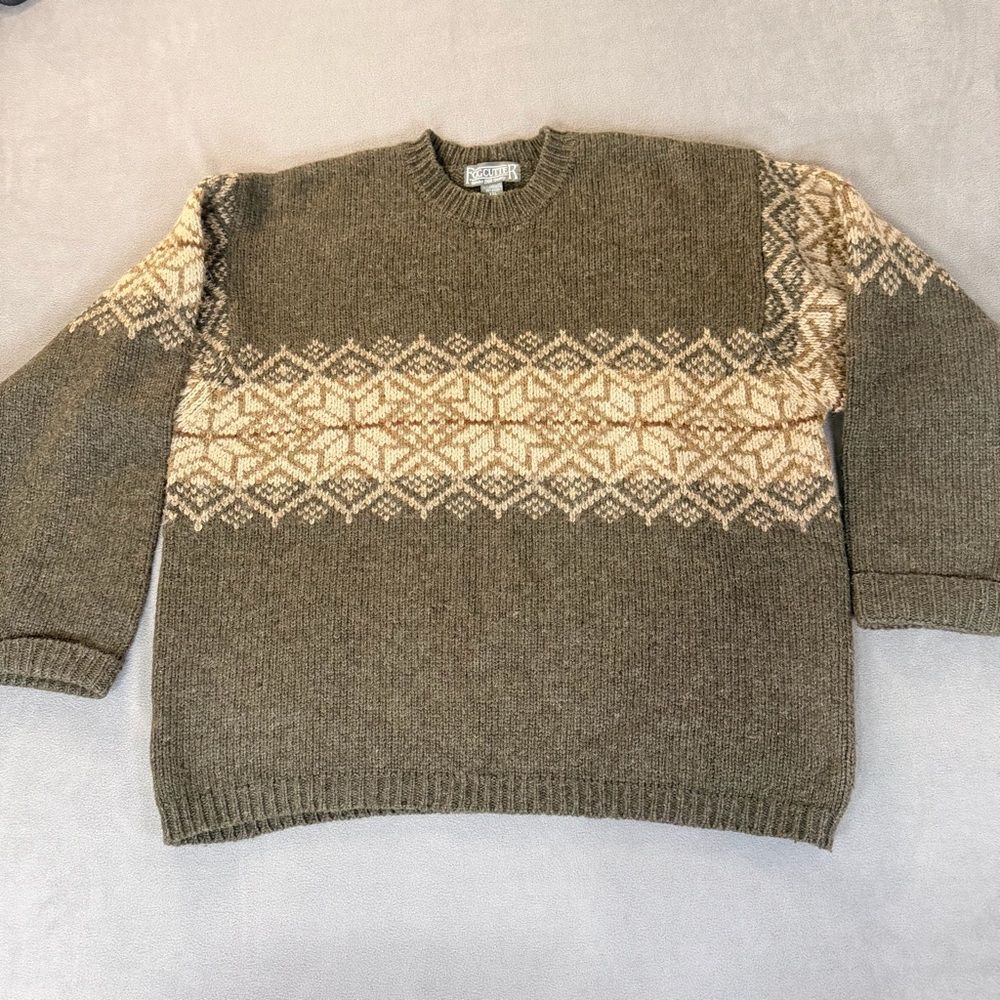 Fogcutter Vintage Men's Lambswool Blend Fair Isle Sweater-Ski/ Pullover/Warm XXL